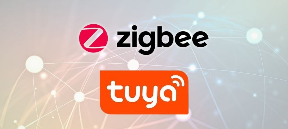Het logo van Zigbee en Tuya