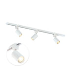 Witte 3-spots railverlichting met GU10 spotkoppen, 100 cm basisbalk