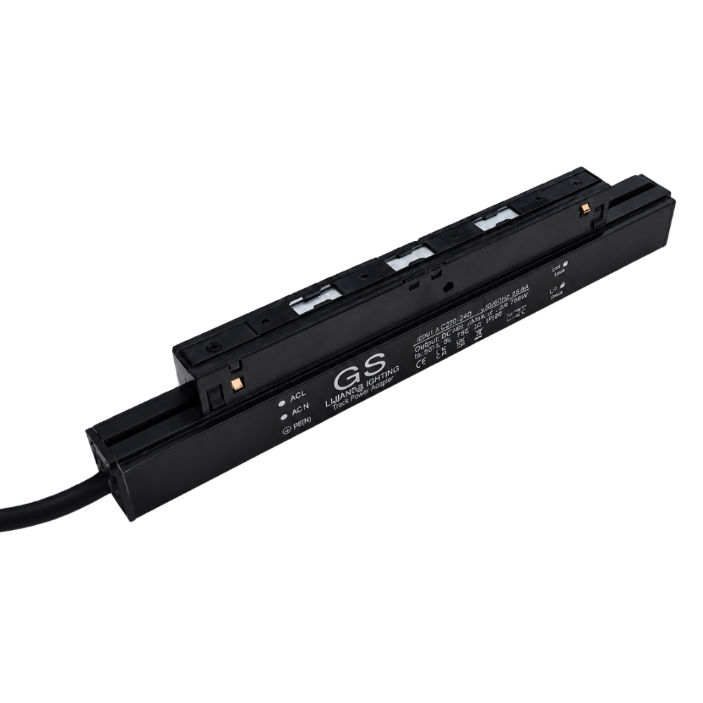 Zwarte LED-voeding/driver met aansluitkabel, 48V, 100W