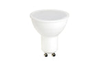 Witte GU10 LED-lamp, frontaanzicht met tweepins aansluiting