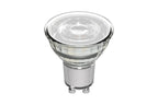 GU10 LED-lichtbron met doorzichtige glazen kap en metalen voet