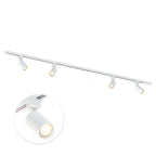 Witte 200 cm railverlichting met 4 GU10 spots aan plafondrail