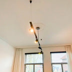 Pendelset voor railverlichting met twee spotlampen, verstelbare hangkabels
