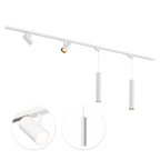 Witte railverlichting set met 2 spots en 2 hanglampen voor GU10