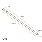 3-fase opbouw spanningsrail, afmetingen: 100 cm lang en 6,7 cm hoog