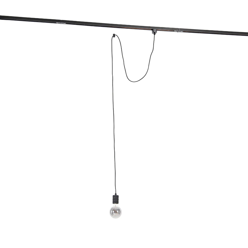 Zwarte 1-fase hanglamp adapterset met E27 fitting en zwart snoer
