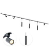 Focus III 400cm 4 Spots und 3 Pendelleuchten GU10 Schienenbeleuchtung Schwarz