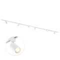 Witte railverlichting met 6 GU10 spots en draaibare spotkop