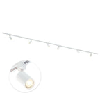 Witte railverlichting met 6 GU10 spots en draaibare spotkop