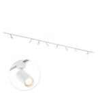 Witte railverlichting met 8 GU10 spots, lange plafondrail