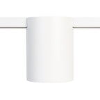 Witte cilindrische behuizing van een GU10 railspot voor railverlichting