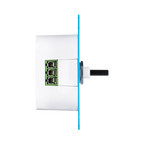 ION wifi-dimmer achterkant met witte behuizing, schroefaansluitingen en montagepin