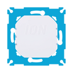 Witte achterzijde van ION led-dimmer met centrale ION-markering