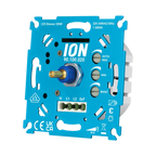 Blauwe LED-dimmermodule met gouden aansluitpen en instelknoppen