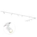L-vormige railverlichting in wit met 6 richtbare GU10 spots