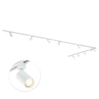 L-vormige railverlichting in wit met 6 richtbare GU10 spots