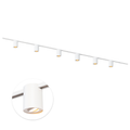 Witte GU10 railspot met ronde front en warm wit licht