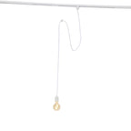 Hanglamp-adapterset met witte kabel en E27-fitting, met zichtbare gloeilamp