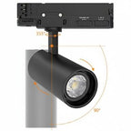 Zwarte railspot met instelbereik 355° horizontaal en 90° kanteling