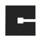 Zwarte afdekplaat voor centraaldoos railverlichting, 10x10 cm, met rechthoekige uitsparing.