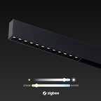 Zwarte Zigbee lineaire magneet railverlichting met LED-rij en instelbare wittonen