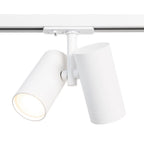 Witte railspot met gerichte lampkop en warm brandend licht