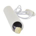 Witte GU10 buislampkop met zichtbare fitting en aansluitkabel