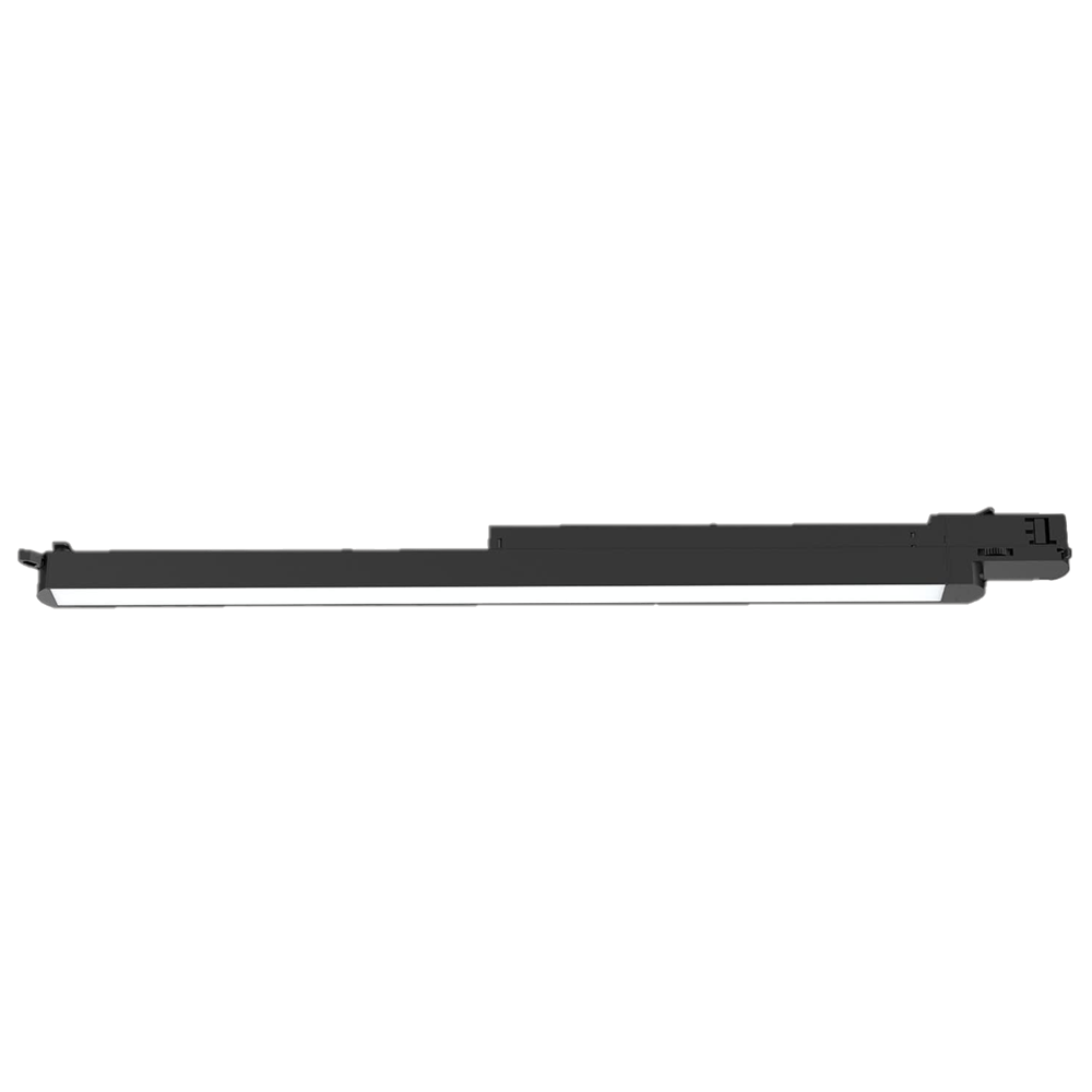 Zwarte LED-lichtbalk voor 3-fase rails, 120 cm, lineair profiel