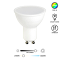 Witte GU10 LED-lamp met ronde reflector en tweepins voet