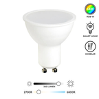 Witte GU10 LED-lamp met ronde reflector en tweepins voet