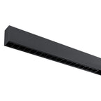 Zwarte lineaire railverlichting met open rijen voor LED-dots