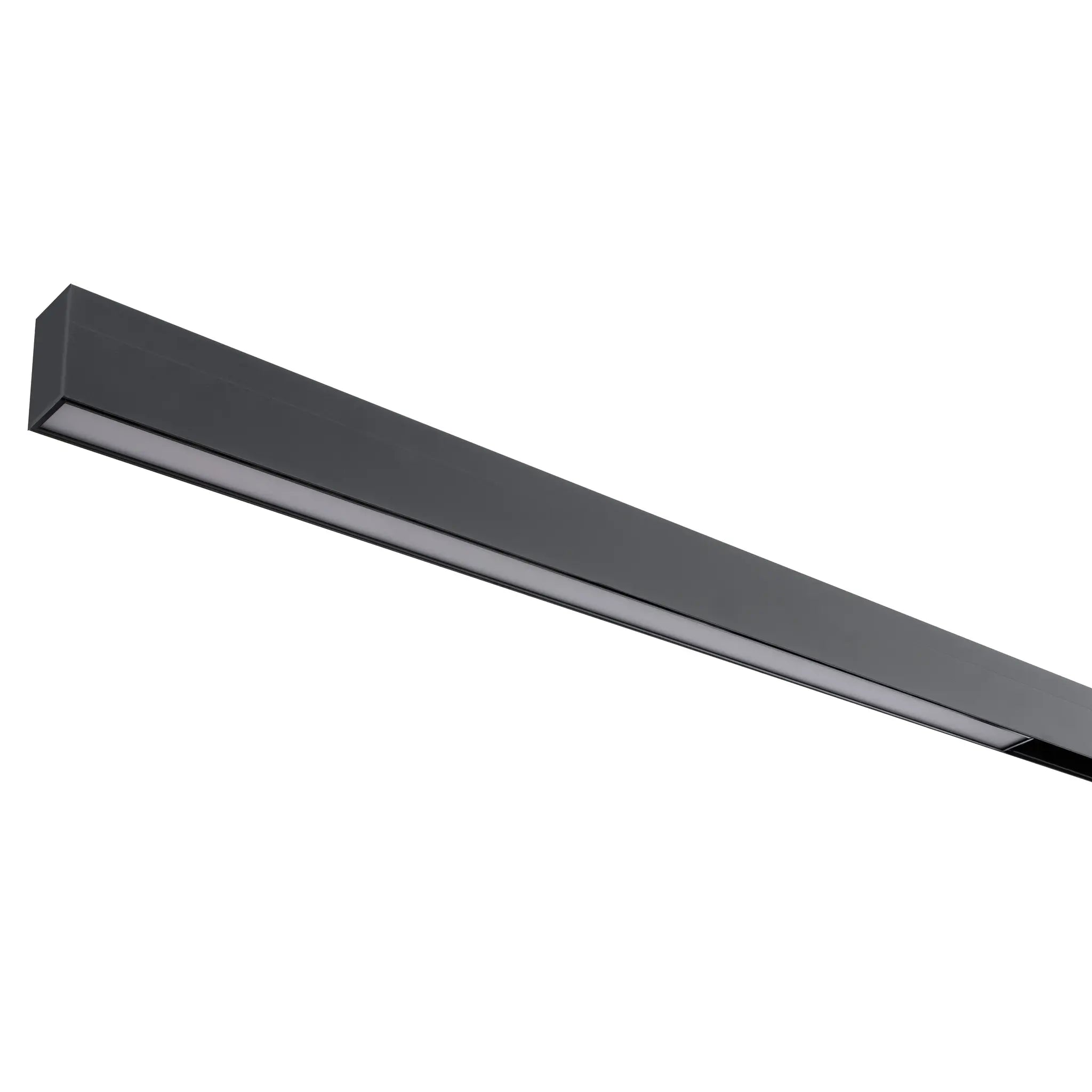 Zwarte lineaire rail LED-strip zonder verlichting