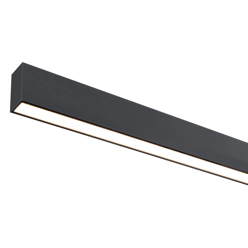 Zwarte rail LED-strip met warmwitte lichtbalk
