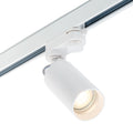 Witte 3-fase railspot met draaibare spotkop en ingebouwde LED-lichtbron