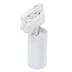 Witte 3-fase railspot adapter/connector voor stroomrails en verende aansluiting