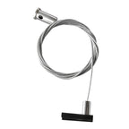Pendelset met grijze gevlochten kabel en metalen kap met zwarte bevestigingsclip