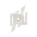 Witte pendelclip voor 3-fase rail met ronde schroefopening