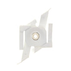 Witte pendelclip voor 3-fase rail met ronde schroefopening
