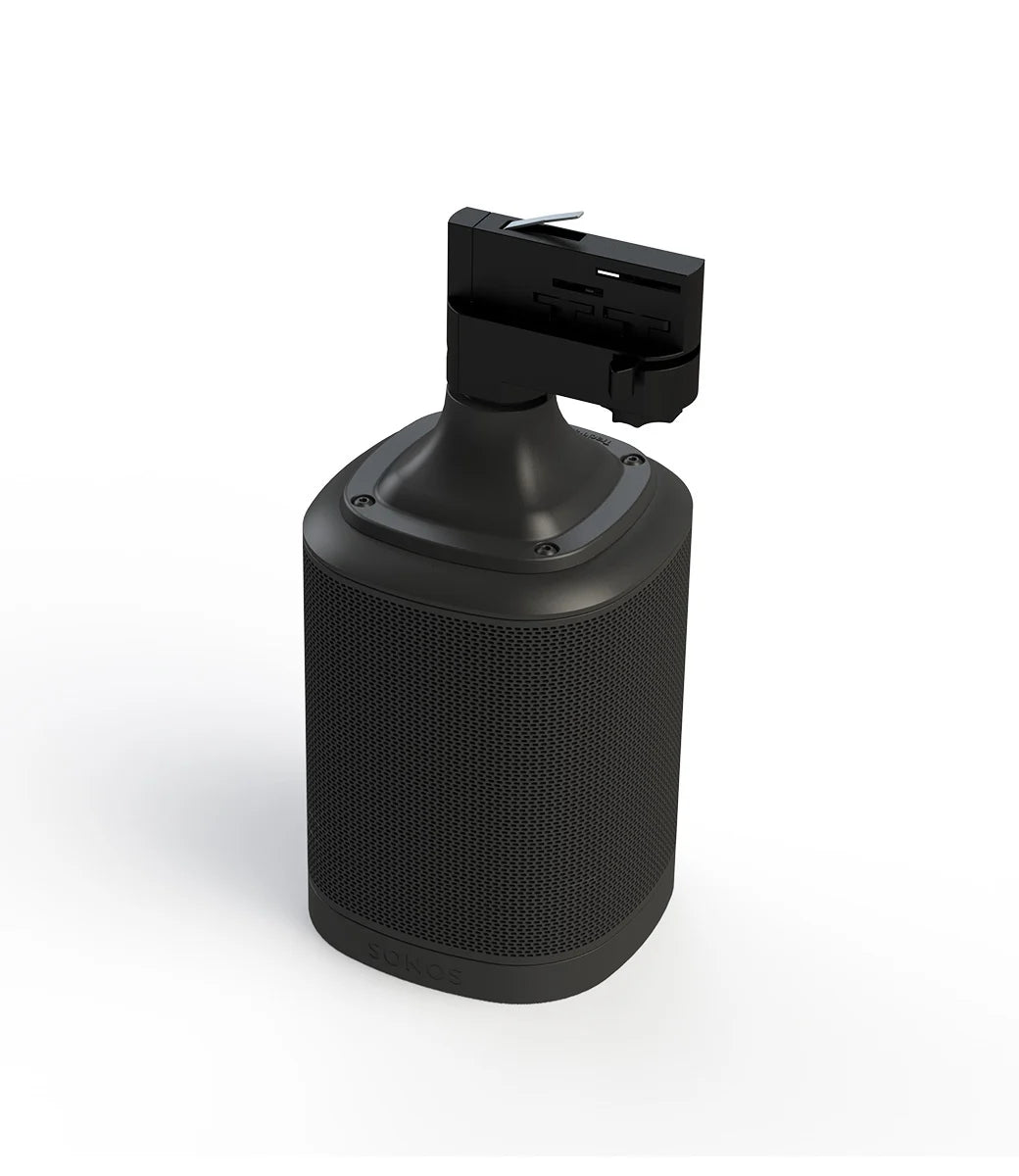 Cilindrische audio-adapter met zwarte geribbelde behuizing en bovenconnector
