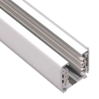 Witte spanningsrail met open sleuf en aansluitpunt, opbouw 3-fase