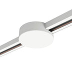 Ronde plafondplaat voor 1-fase railverlichting, wit, met ronde kap