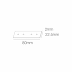 Maatschets van zwarte binnenhoek rail met 80 mm en 22,5 mm afmetingen