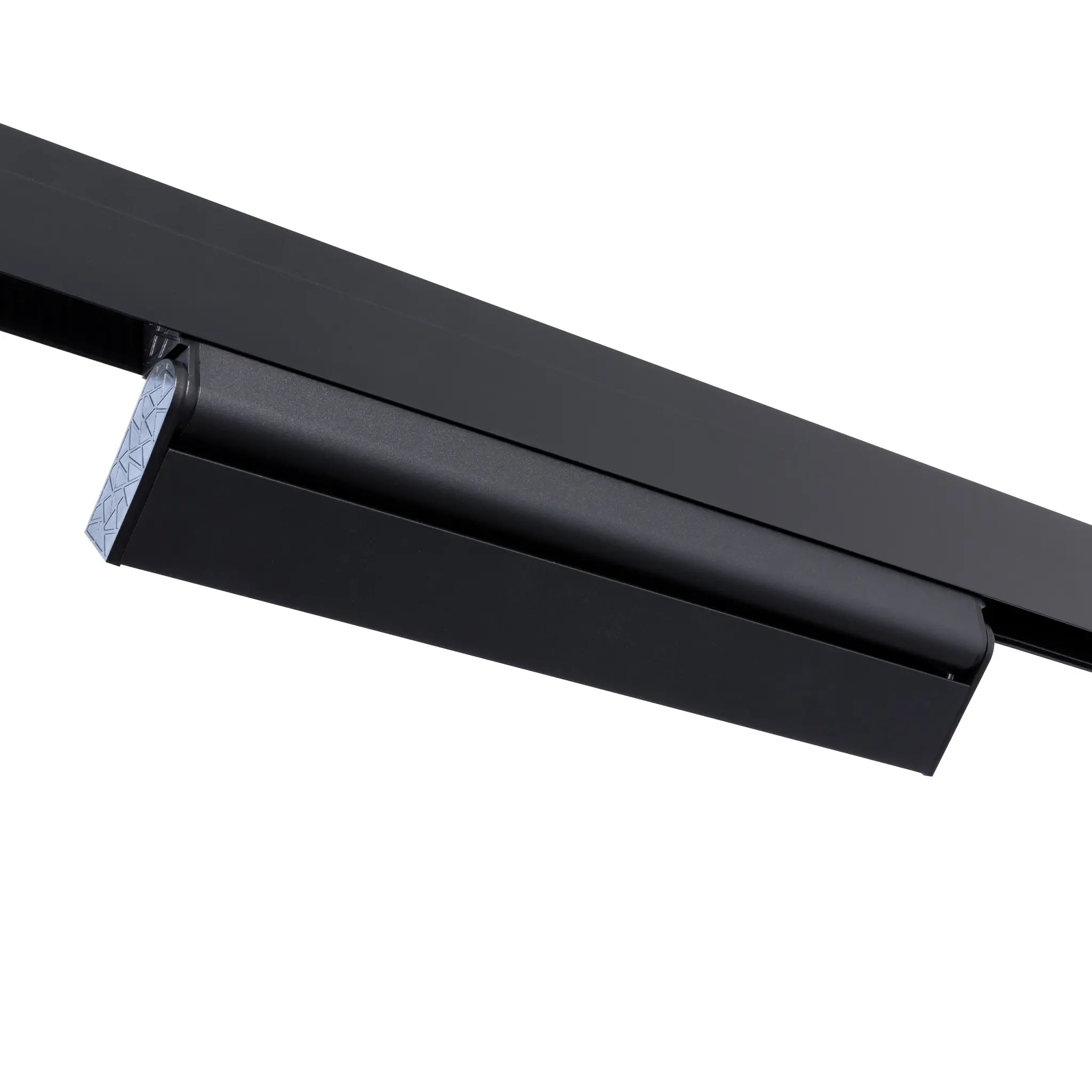 Zwarte lineaire LED-railspot met instelbare zijhoek en magneetsysteem
