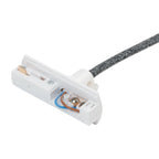 Witte 1-fase hanglampadapter met open aansluitblok en grijze kabel